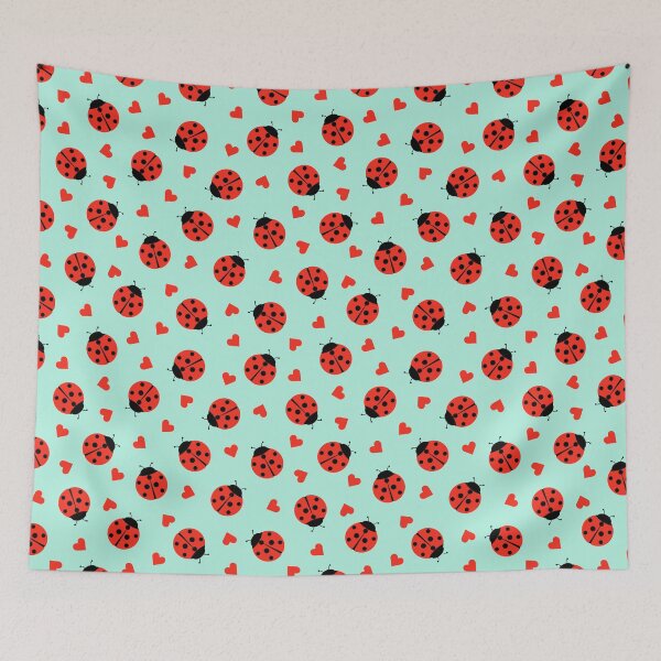 Item preview, Cute Ladybug And Hearts Seamless designed and sold by ConcorStore.