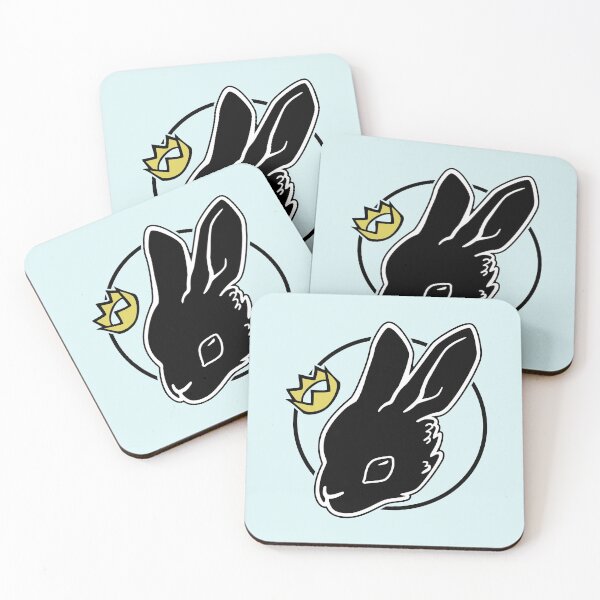 Item preview, Fluffy Black Bunny With A Crown - for white or light background designed and sold by ShyOwlet.
