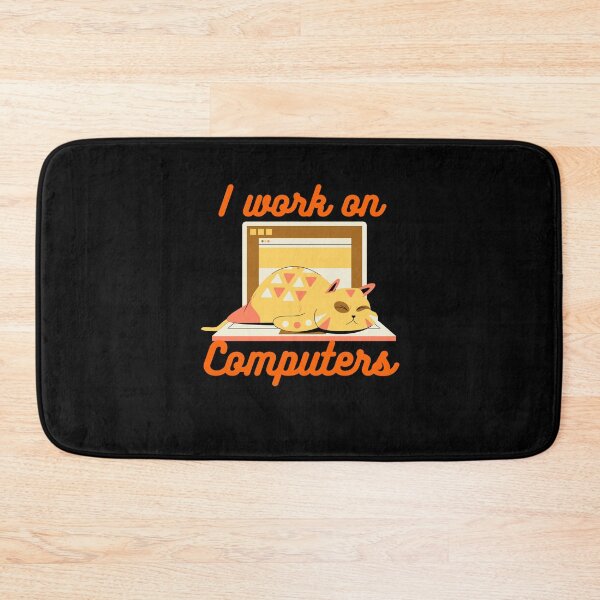 Item preview, I Work on Computers Funny Cat designed and sold by Peter Stawicki.
