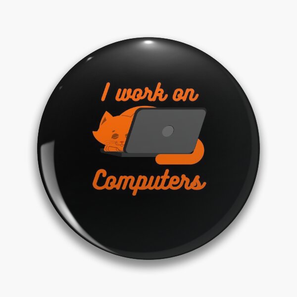Item preview, I Work on Computers Funny Orange Cat designed and sold by Peter Stawicki.