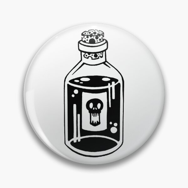 Item preview, Poison Bottle Tattoo (Black and White) designed and sold by Judy O'Brien.