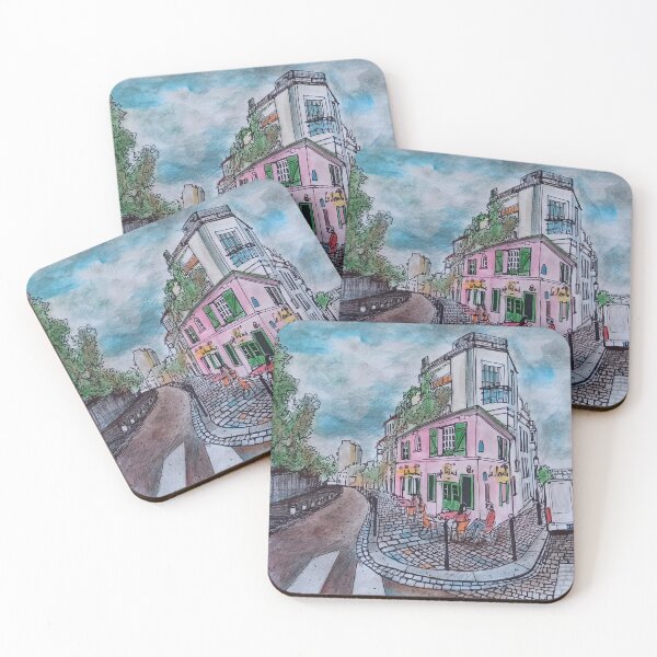 Item preview, The pink house in Paris designed and sold by UMA Urban Sketch.