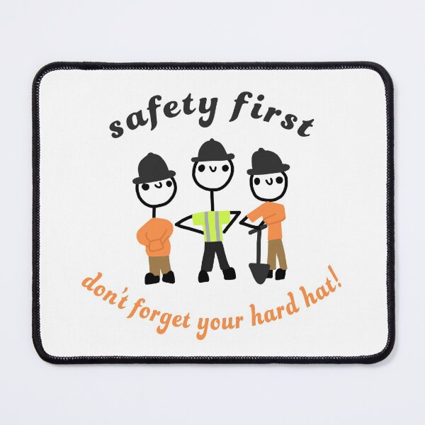 Item preview, Safety First Hard Hat Reminder Cute Stick Drawing Construction Carpentry Linemen Design designed and sold by akaesthetic.