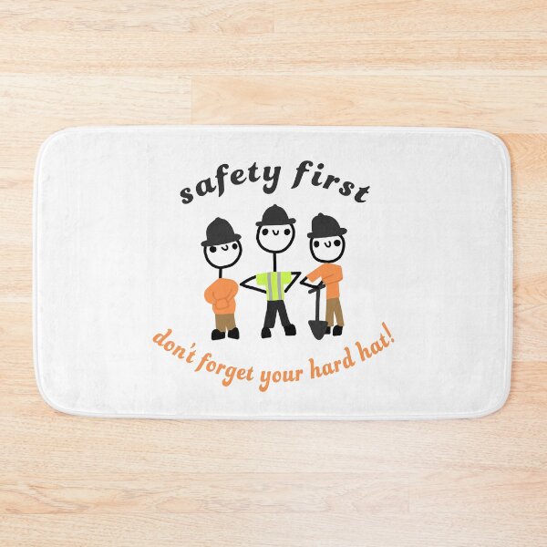 Item preview, Safety First Hard Hat Reminder Cute Stick Drawing Construction Carpentry Linemen Design designed and sold by akaesthetic.