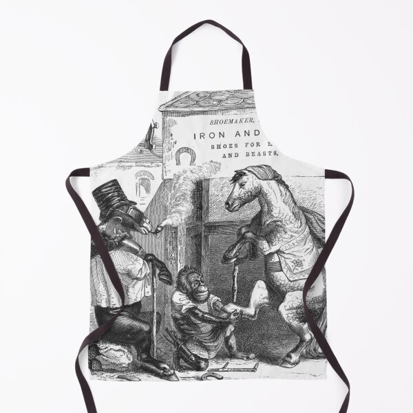 Vintage "Iron and Son" from Public and private life of animals (1877) Apron