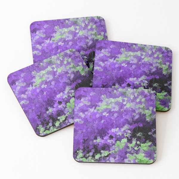 Item preview, Falling Flower Petals Violet Purple and Mint Green Abstract designed and sold by JariHawk.