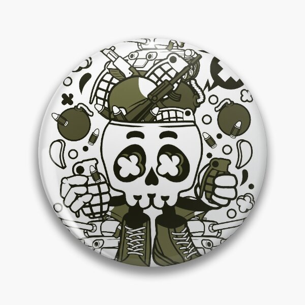 Item preview, Green Army Skull Head  designed and sold by BeeMeCreative.