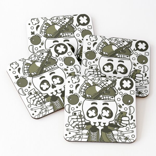 Item preview, Green Army Skull Head  designed and sold by BeeMeCreative.