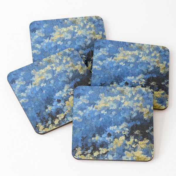 Item preview, Falling Flower Petals Blue Yellow and Black Abstract designed and sold by JariHawk.