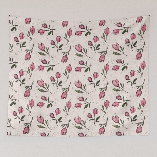 Item preview, Sketchy Flowers with paint splashes designed and sold by Lena Pfitzner.