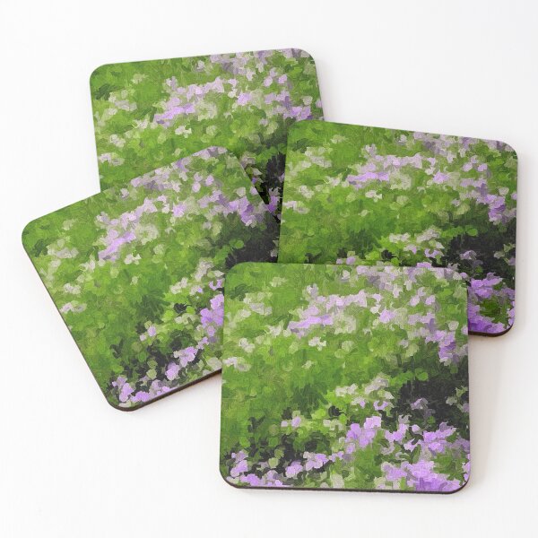 Item preview, Falling Flower Petals Greens Violets and Black Abstract designed and sold by JariHawk.