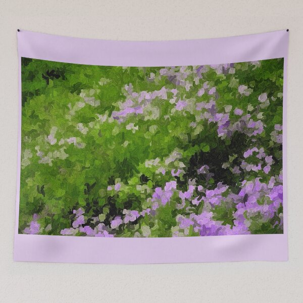 Item preview, Falling Flower Petals Greens Violets and Black Abstract designed and sold by JariHawk.