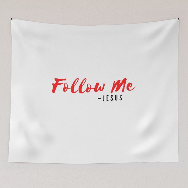 Item preview, Jesus Says, Follow Me | Red and Black on White designed and sold by WordsToArt.