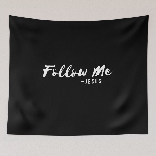 Item preview, Jesus Says, Follow Me | White on Black designed and sold by WordsToArt.