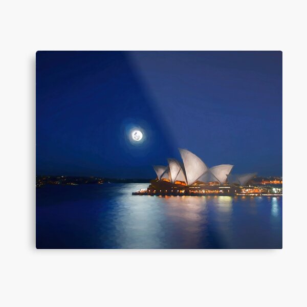 Sydney Opera House at Night Metal Print