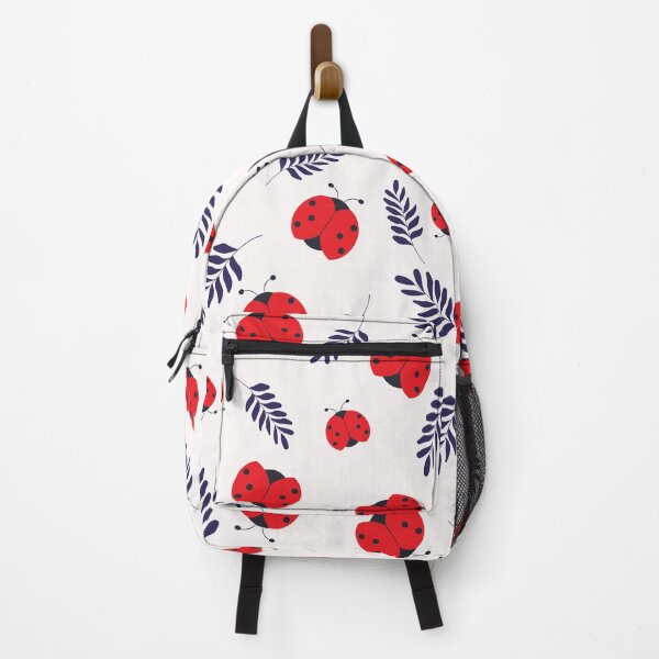 Item preview, Cartoon ladybug with blue leaves on a white designed and sold by FlossieShop96.
