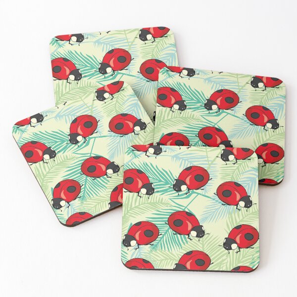 Item preview, Red ladybugs and lines cartoon  designed and sold by FlossieShop96.