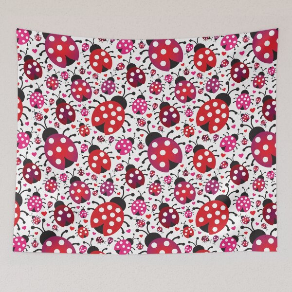 Item preview, Seamless cute ladybug hearts retro designed and sold by FlossieShop96.