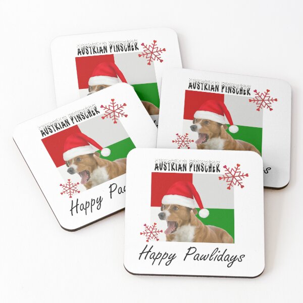Item preview, Happy Pawlidays - Diseño de perro pinscher austríaco navideño con gorro de Papá Noel designed and sold by platinumblks.
