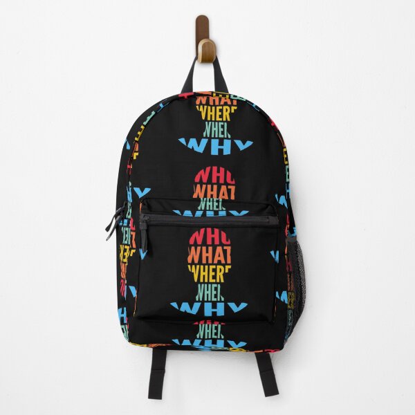 Item preview, Who What Where When Why Red Blue Typography Word in Human Shape designed and sold by Vasabi88.
