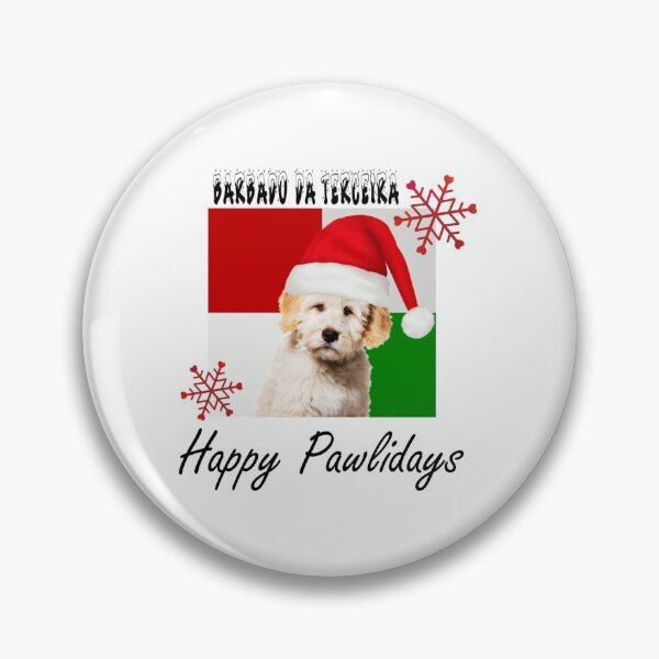 Item preview, Happy Pawlidays – Christmas Barbado da Terceira Dog Design w/ Santa Hat designed and sold by platinumblks.