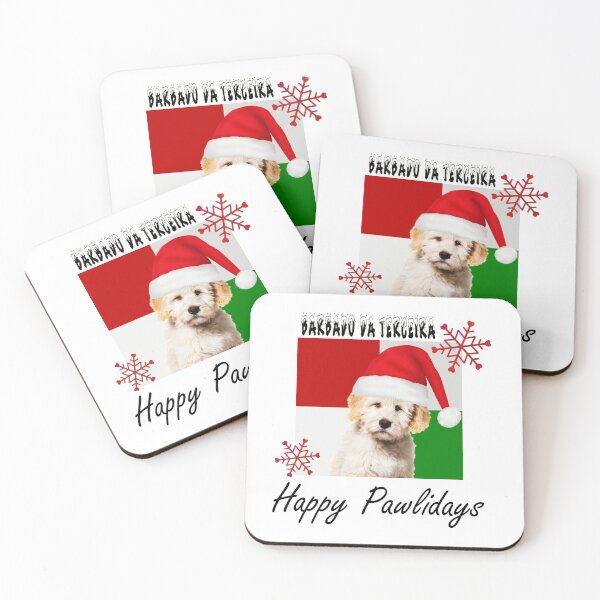 Item preview, Happy Pawlidays – Christmas Barbado da Terceira Dog Design w/ Santa Hat designed and sold by platinumblks.