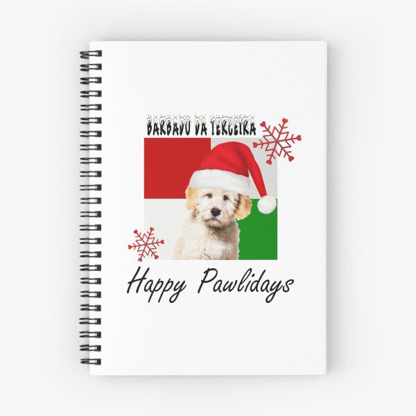 Item preview, Happy Pawlidays – Christmas Barbado da Terceira Dog Design w/ Santa Hat designed and sold by platinumblks.