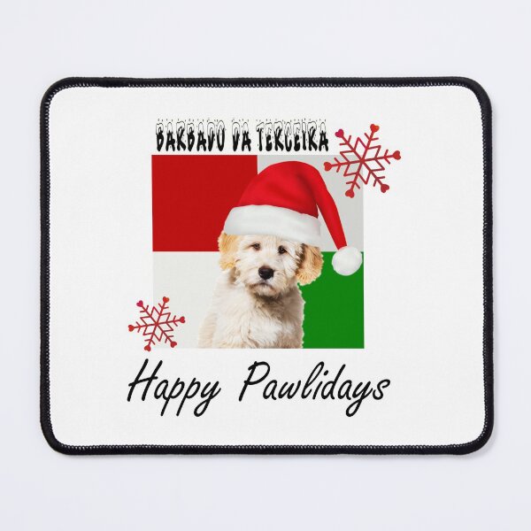 Item preview, Happy Pawlidays – Christmas Barbado da Terceira Dog Design w/ Santa Hat designed and sold by platinumblks.