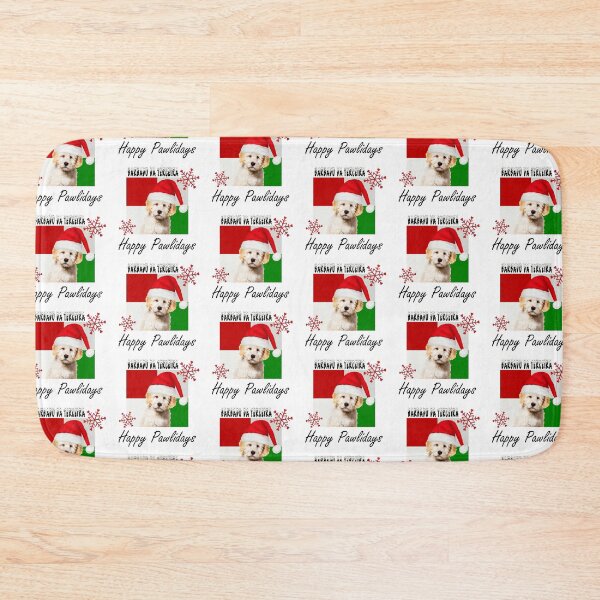 Item preview, Happy Pawlidays - Christmas Barbado da Terceira Dog Design con gorro de Papá Noel designed and sold by platinumblks.