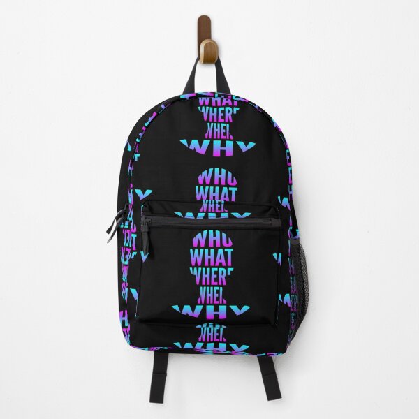 Item preview, Who What Where When Why Turquoise Magenta Typography Word in Human Shape designed and sold by Vasabi88.