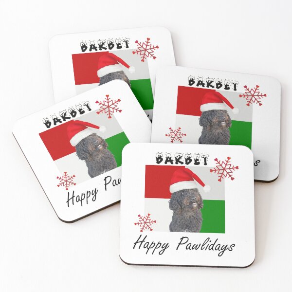 Item preview, Happy Pawlidays – Christmas Barbet Dog Design w/ Santa Hat designed and sold by platinumblks.