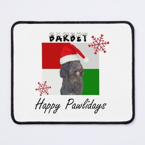 Item preview, Happy Pawlidays – Christmas Barbet Dog Design w/ Santa Hat designed and sold by platinumblks.
