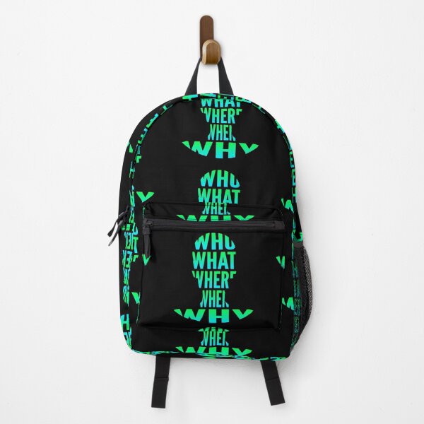 Item preview, Who What Where When Why Green Turquoise Typography Word in Human Shape designed and sold by Vasabi88.