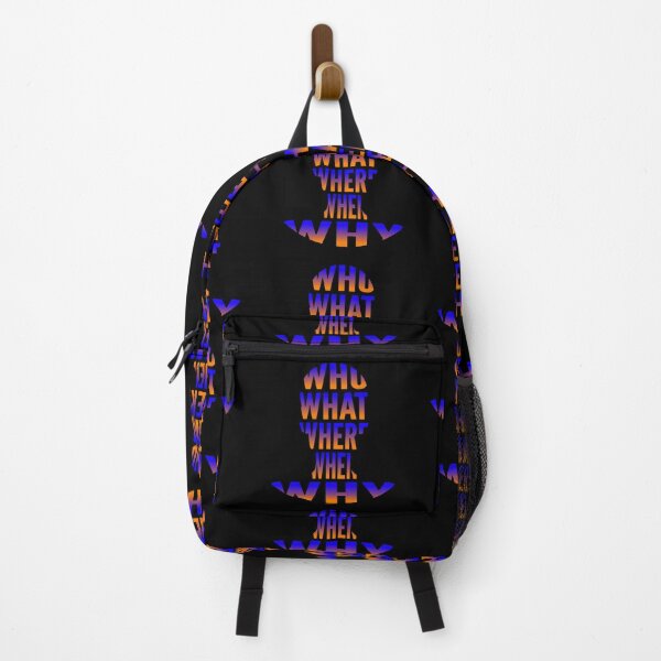 Item preview, Who What Where When Why Blue Orange Gradient Typography Word in Human Shape designed and sold by Vasabi88.