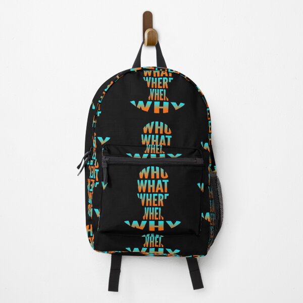 Item preview, Who What Where When Why Turquoise Orange Typography Word in Human Shape designed and sold by Vasabi88.