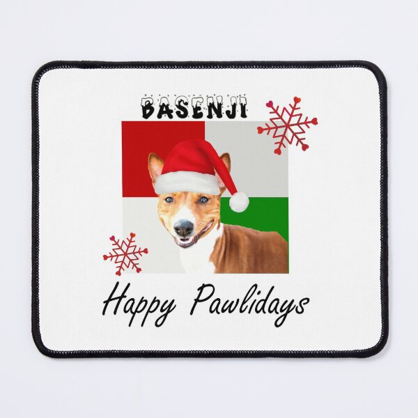 Item preview, Happy Pawlidays – Christmas Basenji Dog Design w/ Santa Hat designed and sold by platinumblks.
