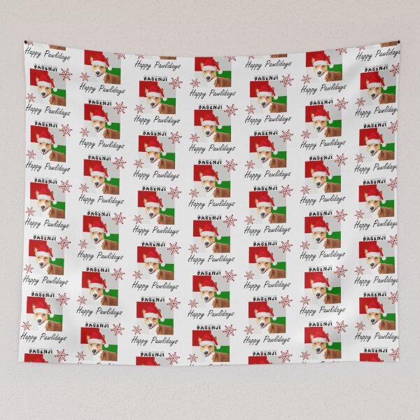 Item preview, Happy Pawlidays – Christmas Basenji Dog Design w/ Santa Hat designed and sold by platinumblks.