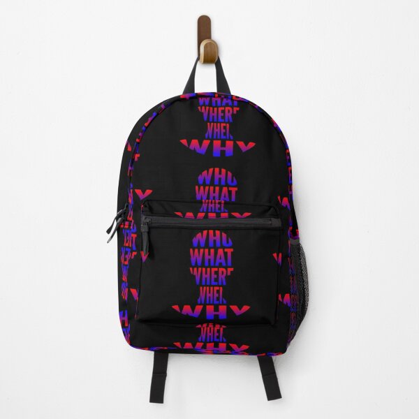 Item preview, Who What Where When Why Red Blue Gradient Typography Word in Human Shape designed and sold by Vasabi88.