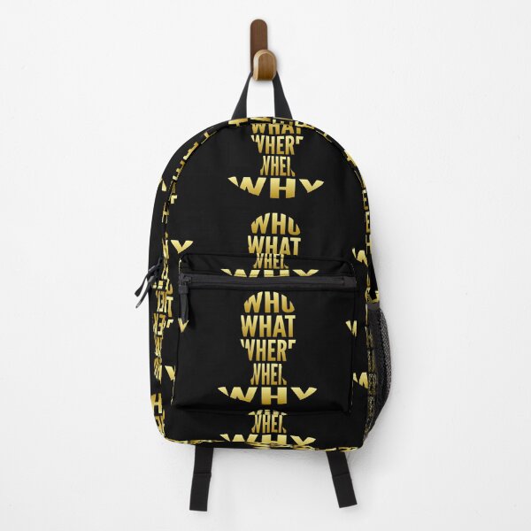 Item preview, Who What Where When Why Gold Typography Word in Human Shape designed and sold by Vasabi88.