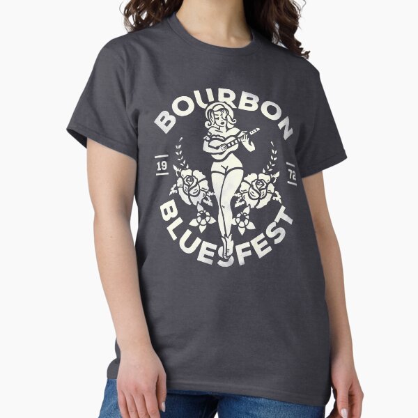Item preview, Bourbon Blues Fest 1972: Vintage Pinup Girl Playing Guitar designed and sold by The Whiskey Ginger Design Shop.