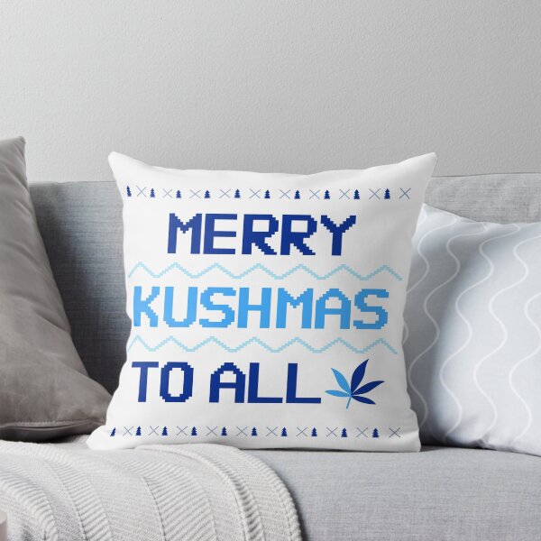Item preview, Merry Kushmas To All Christmas Sweater Blue designed and sold by smokelikeagirl.