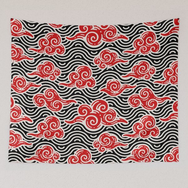 Item preview, Retro Red Cloud Japanese Pattern designed and sold by roboticaldad.