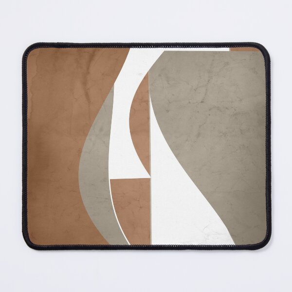 Item preview, Contemporary Textured Abstract Shapes in Cinnamon, White and Taupe designed and sold by simplydesignart.