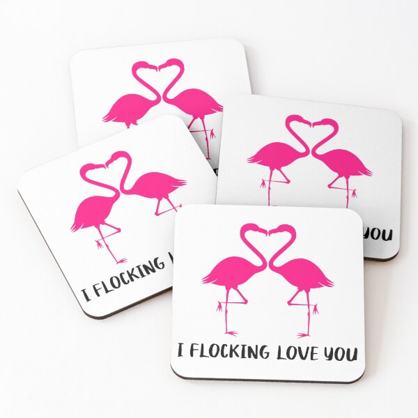 Item preview, I flocking love you, pink flamingo, flamingo heart, flamingos kissing designed and sold by lfinkbeiner12.