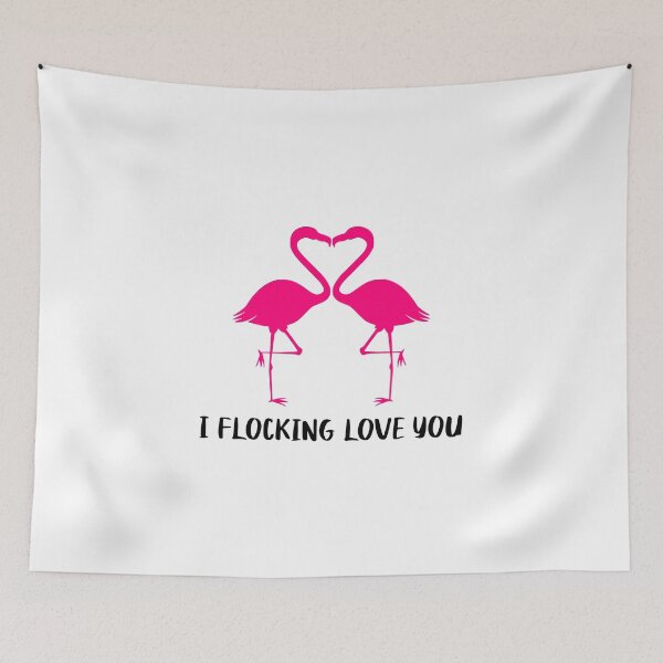 Item preview, I flocking love you, pink flamingo, flamingo heart, flamingos kissing designed and sold by lfinkbeiner12.