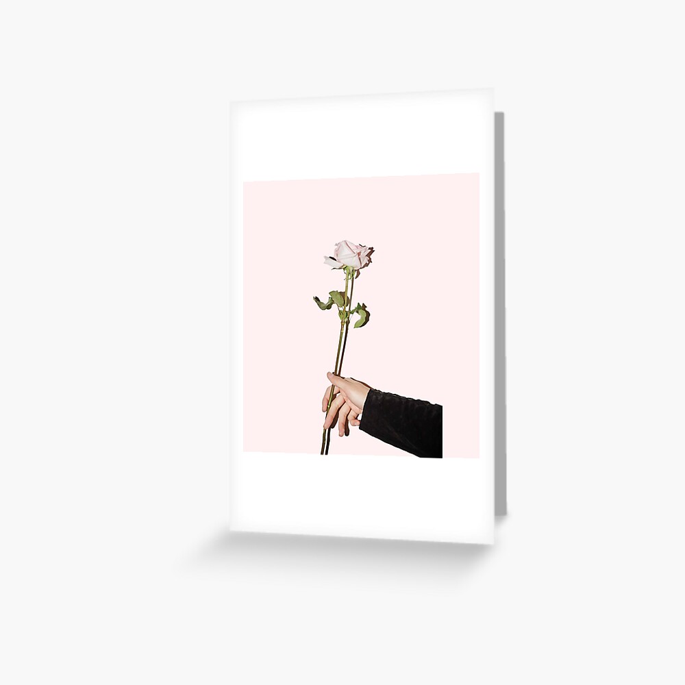 Gq Magazine Bts Rose Light Pink V Greeting Card By Ninaxrina Redbubble