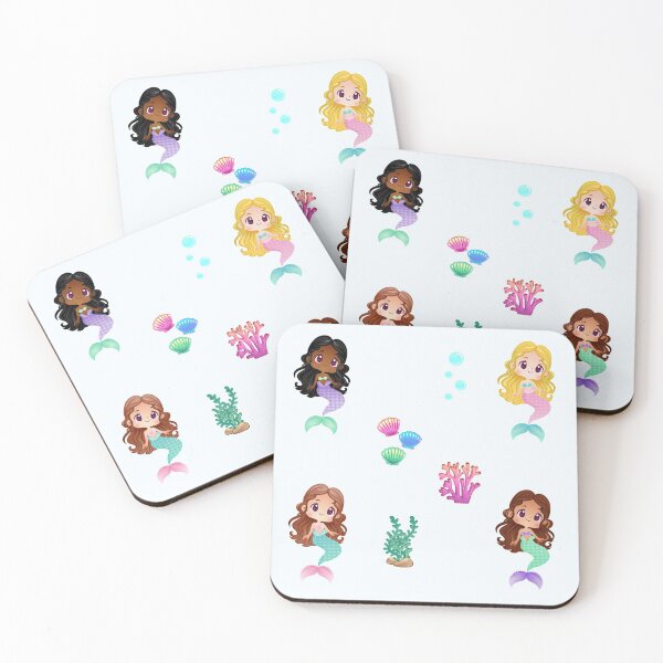 Item preview, Kawaii Chibi Mermaids Best Friends Blushing Cute Chibi Girl Mermaid Tail designed and sold by Simplyy  Unique.