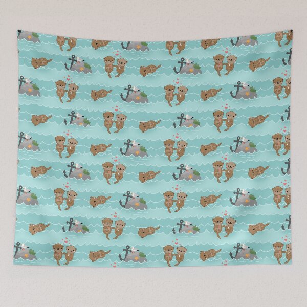 Item preview, Otter In Love Ocean Waves designed and sold by JaskolArt.