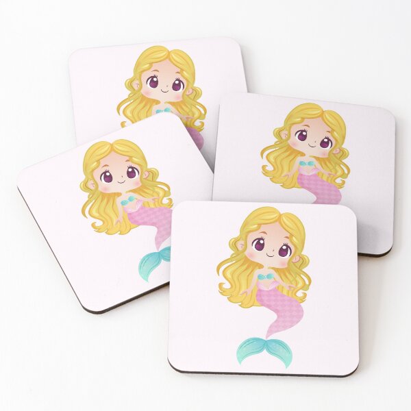 Item preview, Kawaii Mermaid Blonde Hair Chibi Girl Sea Shell Mermaid Tail designed and sold by Simplyy  Unique.