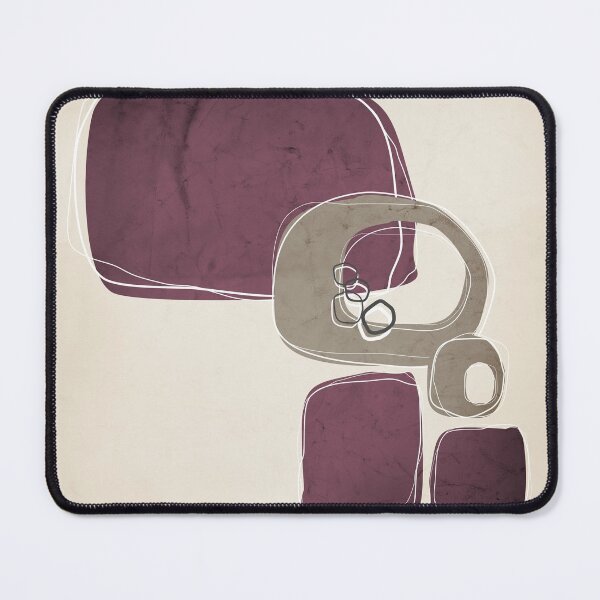 Item preview, Retro Abstract Design in Taupe and Mulberry designed and sold by simplydesignart.